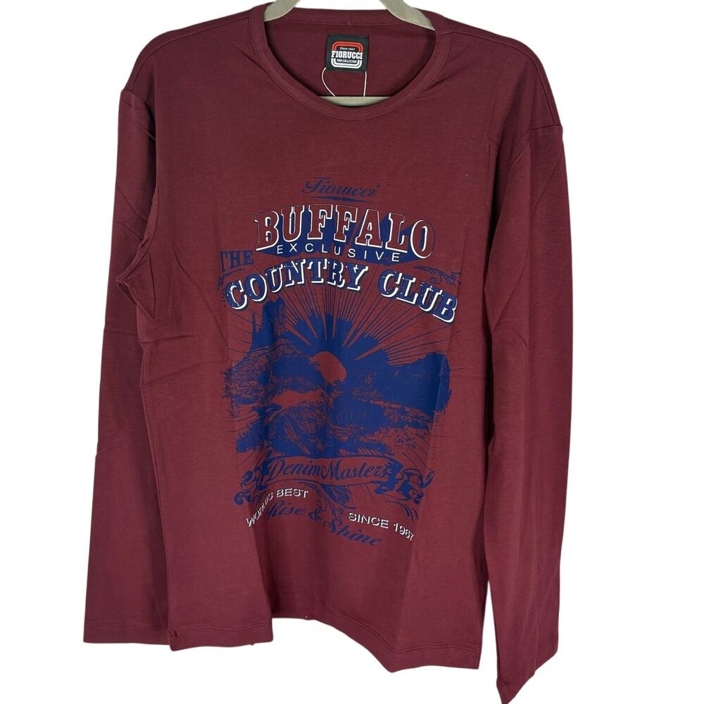Fiorucci T Shirt Long Sleeve Buffalo Country Club 90s Y2K Streetwear Italy Sz L